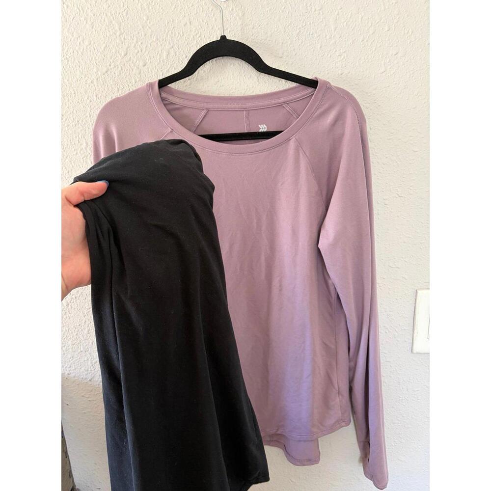 Bundle of 2 All in Motion long sleeves size L women's. Black and purple